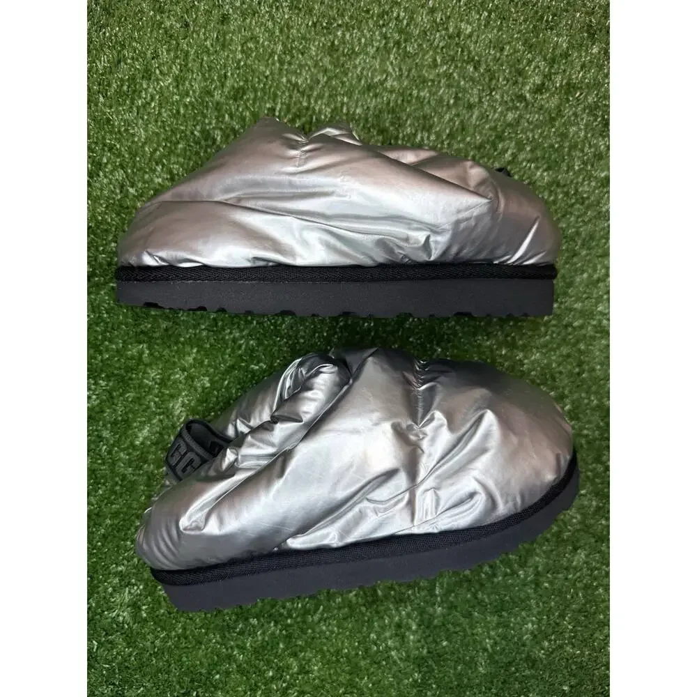 UGG Kids Puff Silver Slingback Slippers Size 13 Brand New Without Box